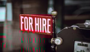 For hire flag on an antique machine